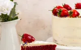 Red Velvet Strawberry Vanilla Cake