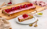 Chopin Pistachio Raspberry Rose Tart