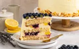 Almond Blueberry Lemon Chiffon Cake