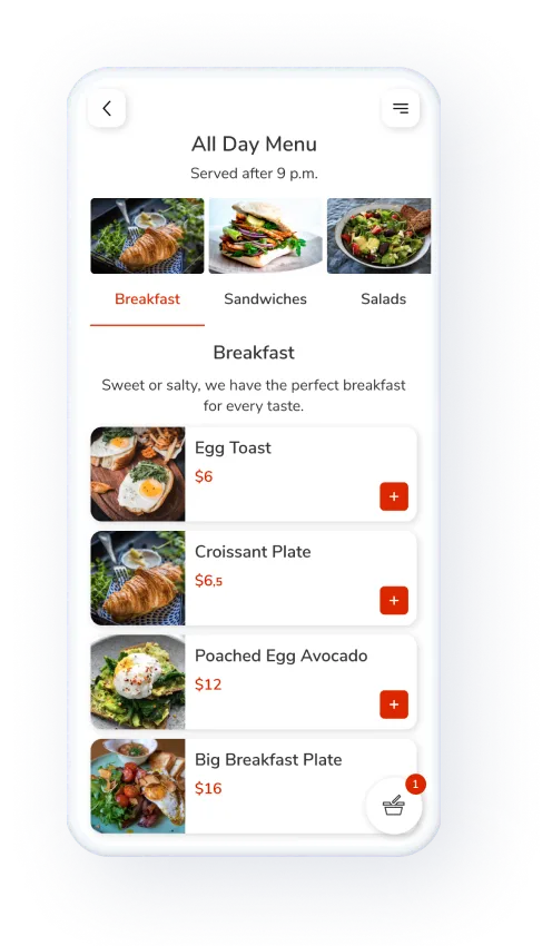 Build your digital menu for your food truck, on the go.
