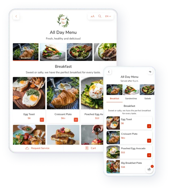 Edit and update your menu during rush hours