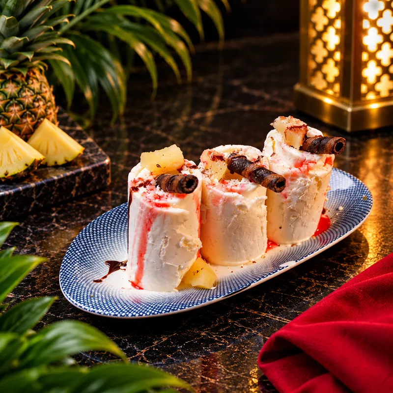 Pine Apple Rolled Ice Cream
