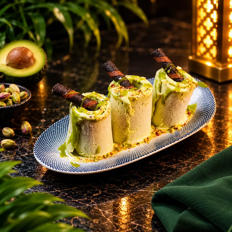 Pistachio Rolled Ice Cream