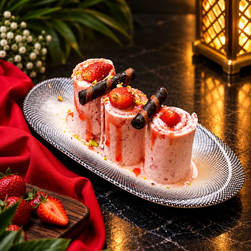 Strawberry Rolled Ice Cream